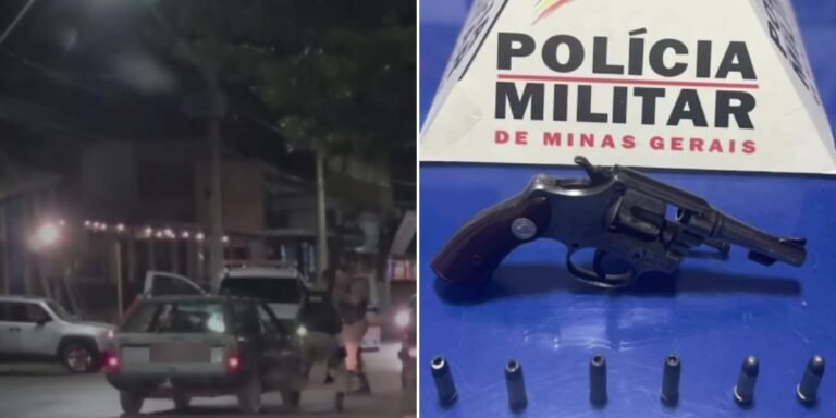 Jovem é preso com revólver carregado após abordagem em Pirapora; veja vídeo