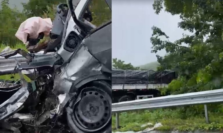 Acidente entre veículo e caminhão provoca morte na BR-101 em Estância
