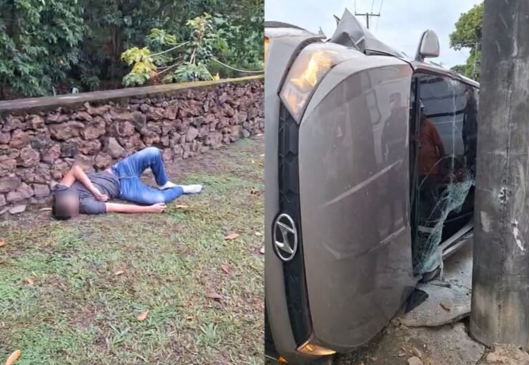 Jovem fica ferido após capotar carro em avenida de Boa Vista