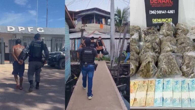 Polícia Civil e PM prendem cinco suspeitos de tráfico e apreendem mais de 10 kg de drogas no AP