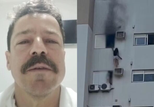 'Pela janela de baixo seria muito arriscado': bombeiro explica porquê mulher foi resgatada por dentro de apartamento em chamas no PR