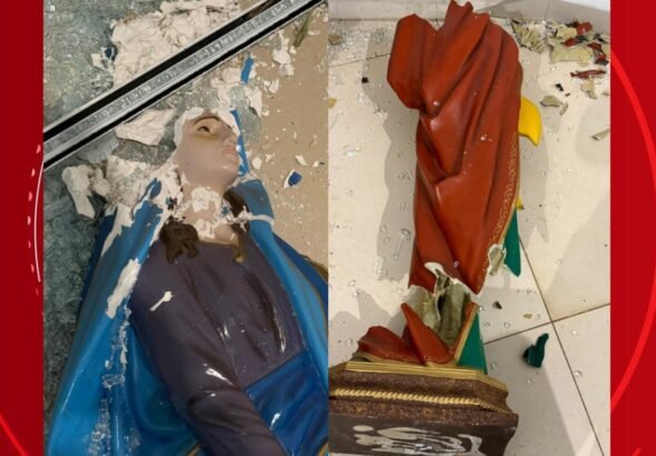 Imagens de santos destruídas após invasão de igreja no PR serão substituídas e enterradas, diz padre: 'Fato triste e lamentável'