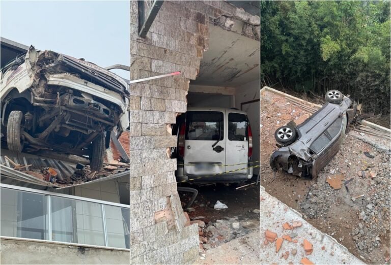 Caminhão guincho invade garagem e 'joga' carro para o andar debaixo da casa; VÍDEO