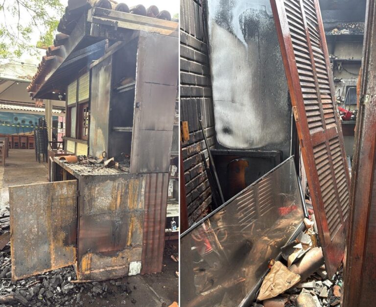 Quiosque pega fogo em Itaocara e causa prejuízo de até R$ 100 mil