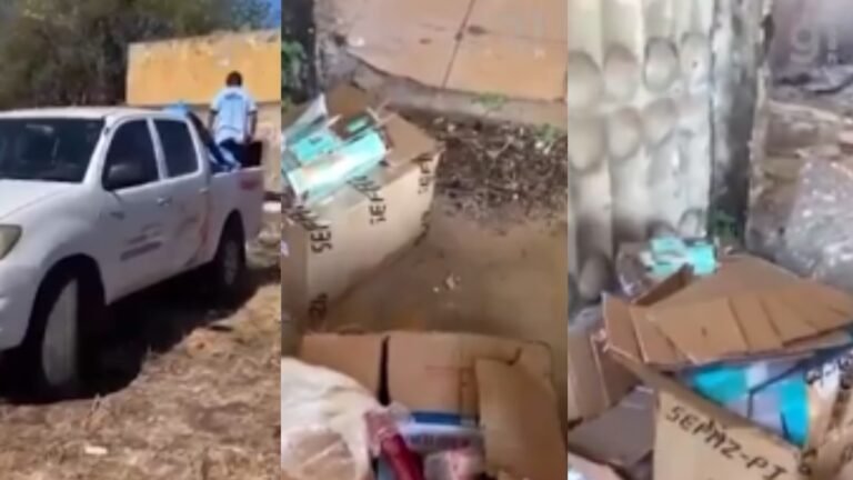 VÍDEO: Carro da Secretaria de Fazenda é flagrado descartando lixo em antigo posto fiscal de Teresina