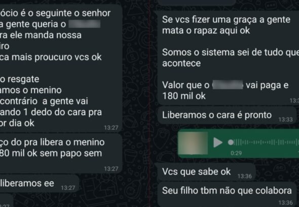 Homem forja próprio sequestro e pede 'resgate' ao pai: mensagens ameaçavam enviar dedos à família