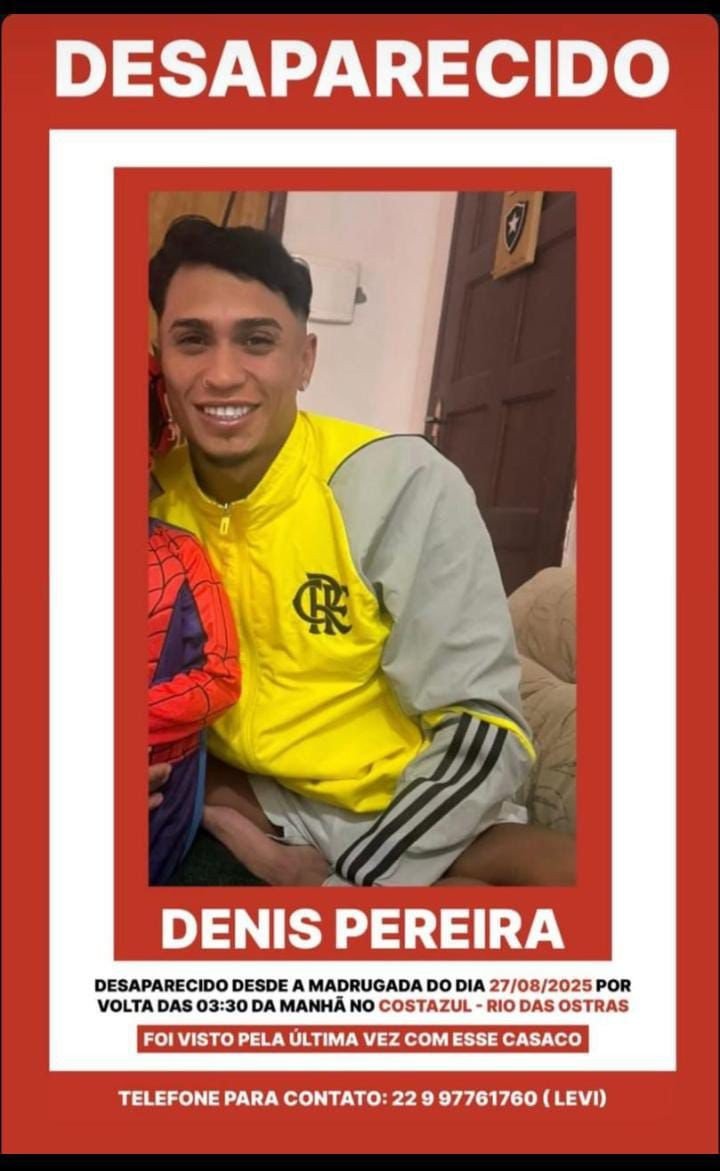 Família busca cabeleireiro desaparecido em Rio das Ostras