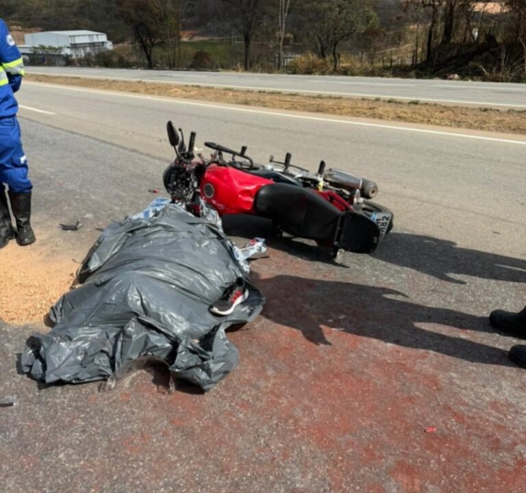 Motociclista bate em traseira de carreta e morre na BR-262, em MG