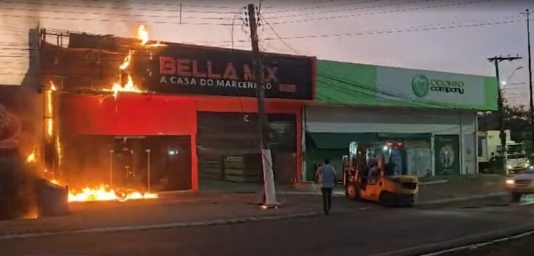 Incêndio atinge loja de marcenaria em Marabá, no Pará